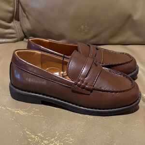 NWT J. Crew Kids Brown Leather Dress Shoes